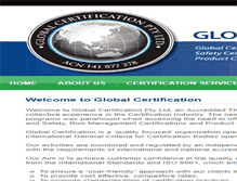 Tablet Screenshot of globalcertification.com.au